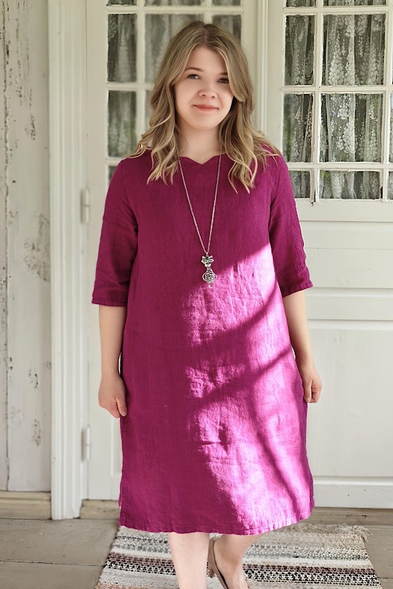 Pellavatehdas Francesca pellavamekko fuxia
