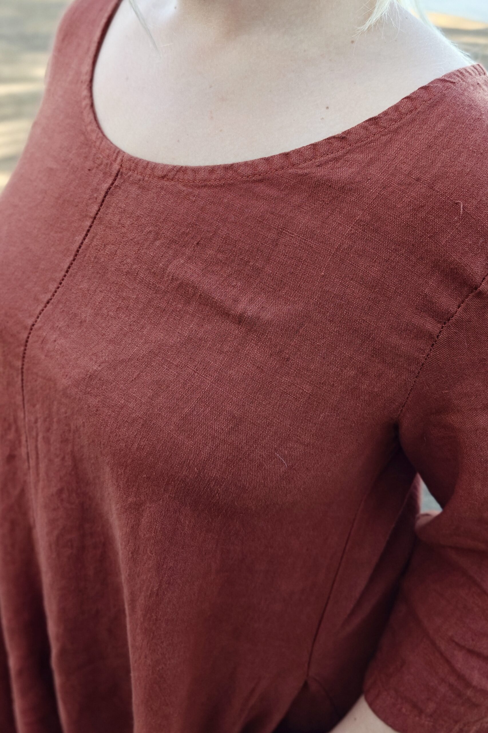 Diana pellavamekko, terracotta - Image 4