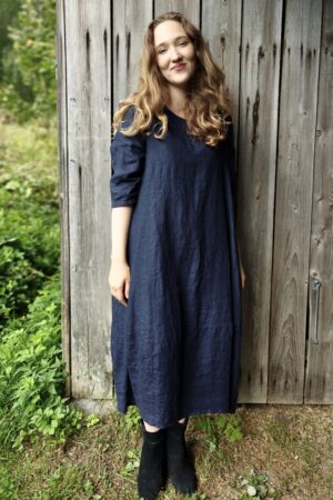 Pellavatehdas Seela Pellavamekko tummansininen