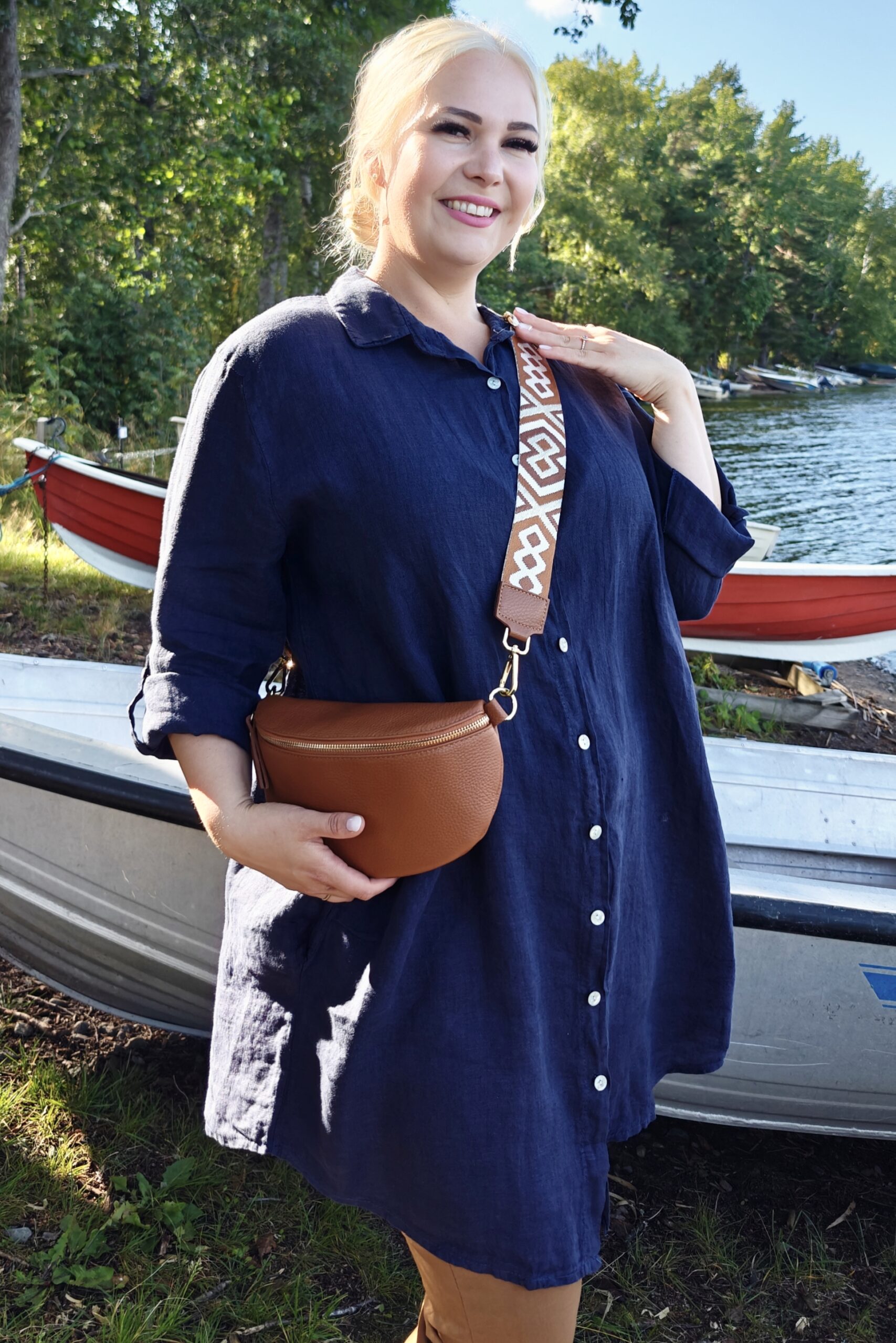 Pellavatehdas Lulu pellavapaita tummansininen