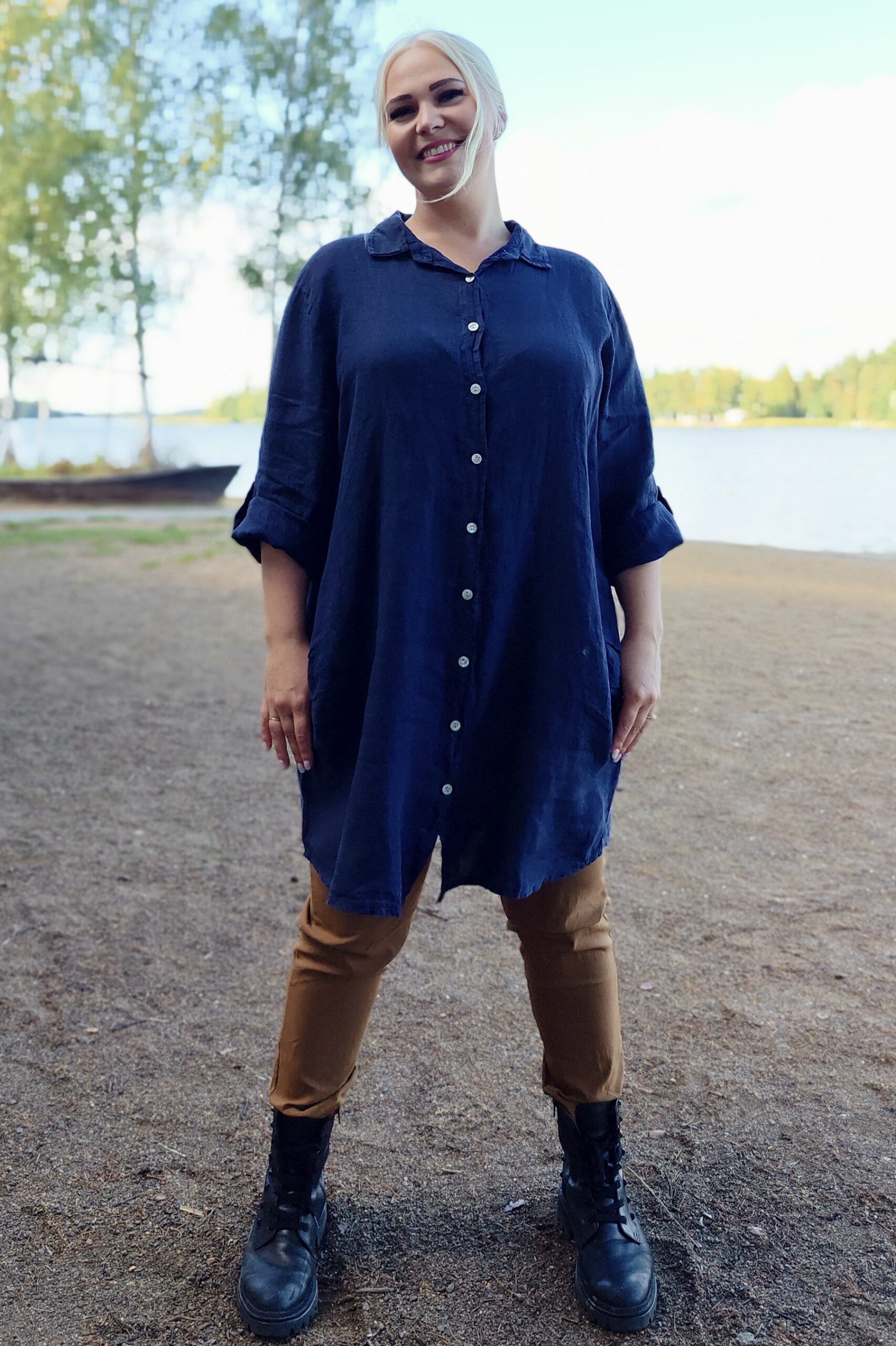 Lulu pellavapaita, tummansininen 46/50 - Image 3