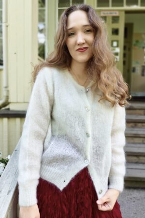 Pellavatehdas Araminta neuletakki luonnonvalkoinen