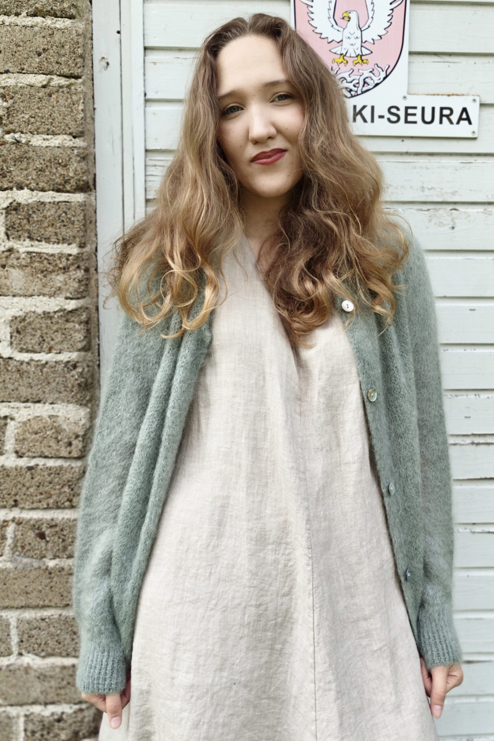 Araminta mohair-neuletakki, utuinen vedenvihreä M/XL - Image 3