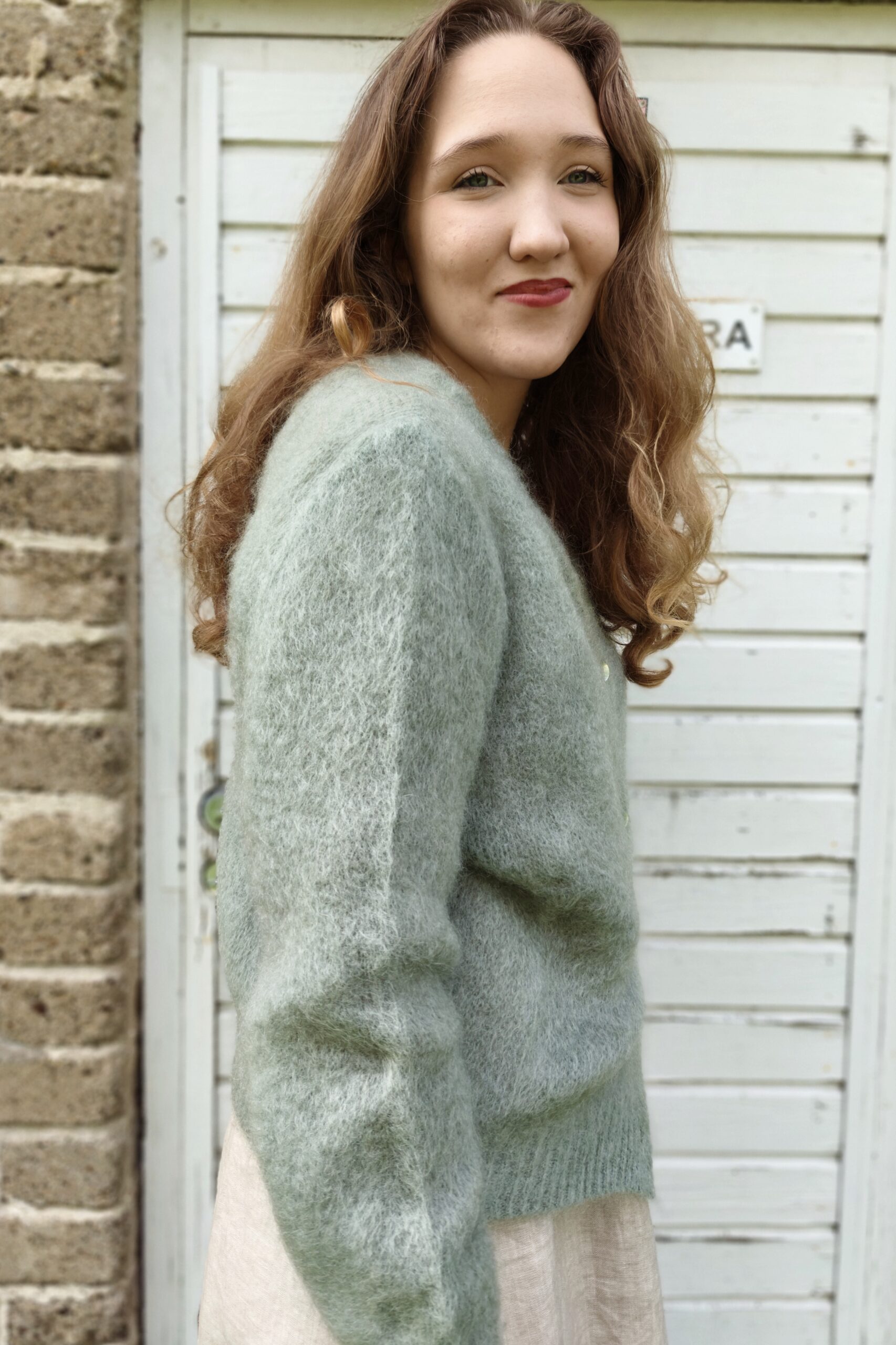 Araminta mohair-neuletakki, utuinen vedenvihreä M/XL - Image 4