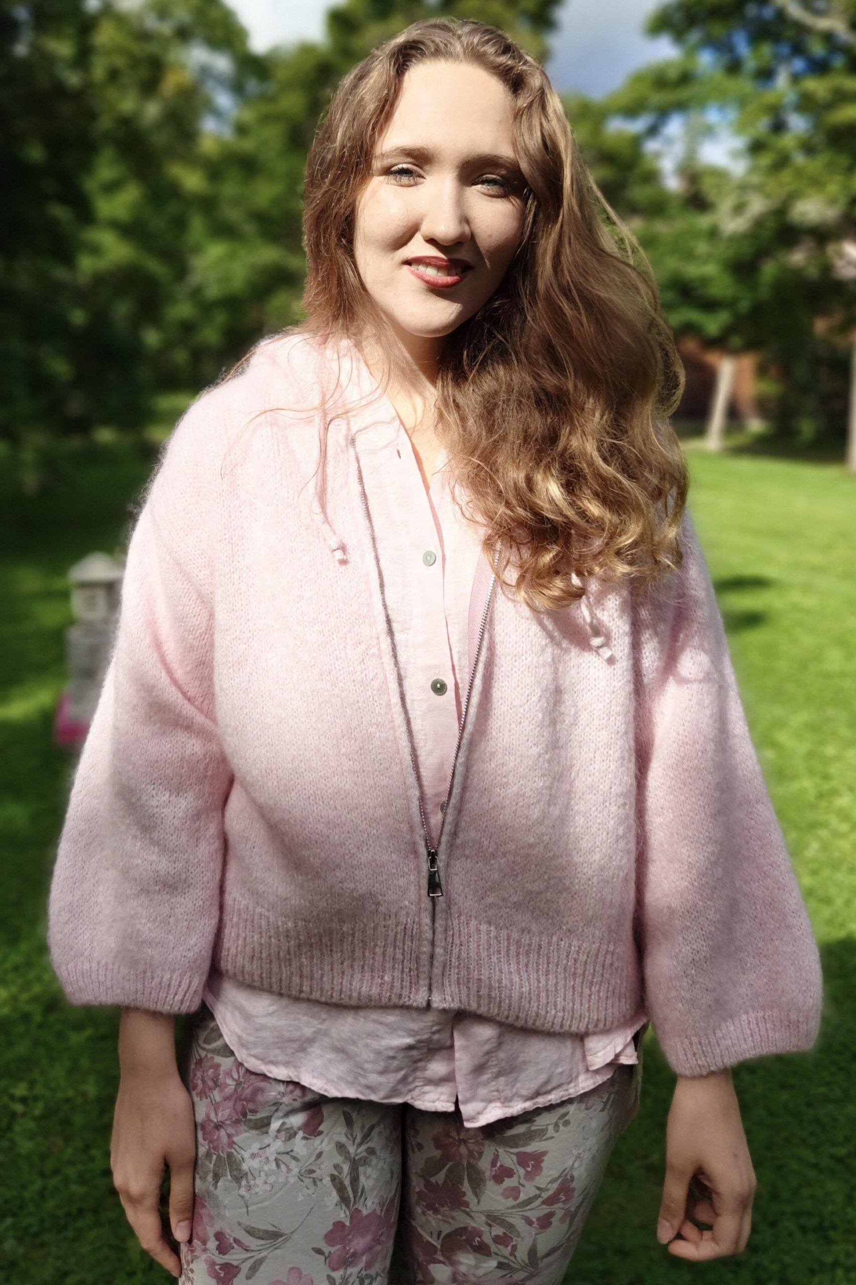 Pellavatehdas Nellie mohairhuppari vaaleanpunainen