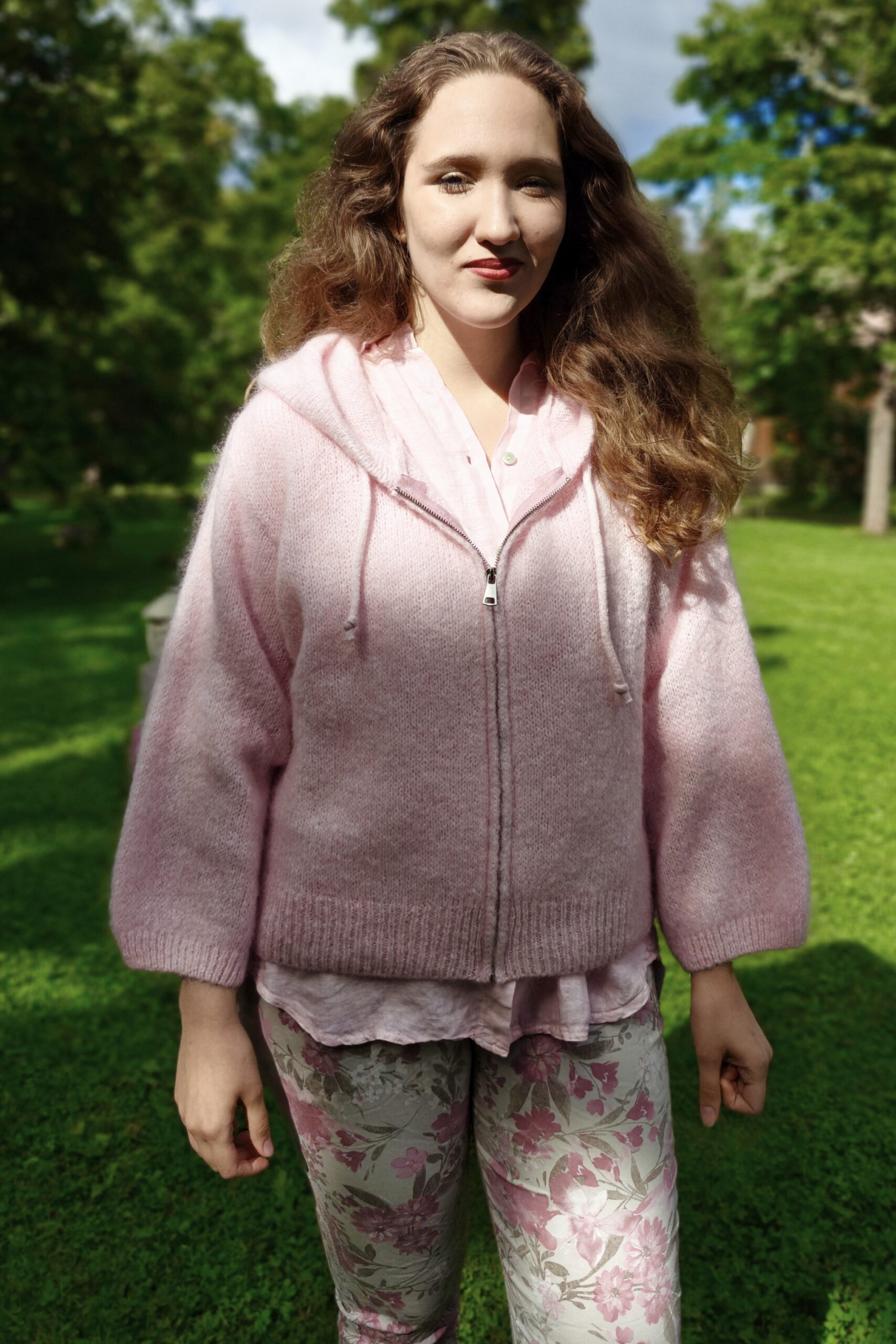 Pellavatehdas Nellie mohairhuppari vaaleanpunainen