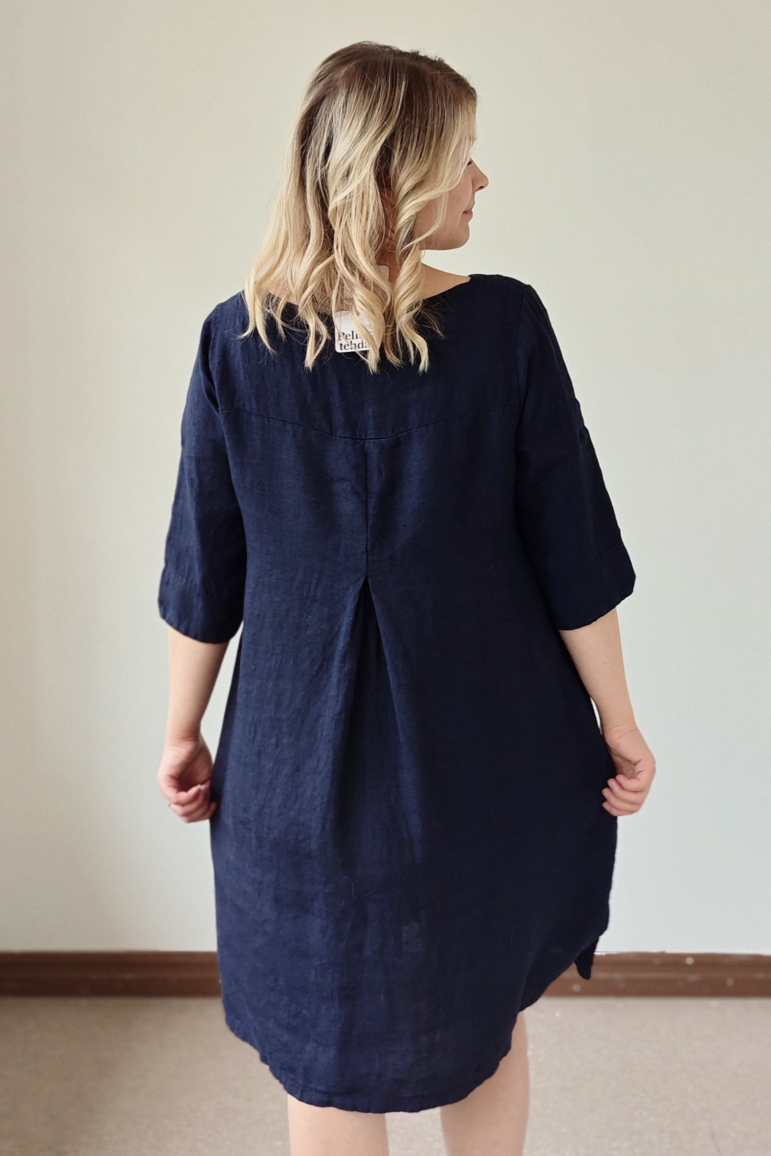 Francesca pellavamekko/tunika, tummansininen - Image 4