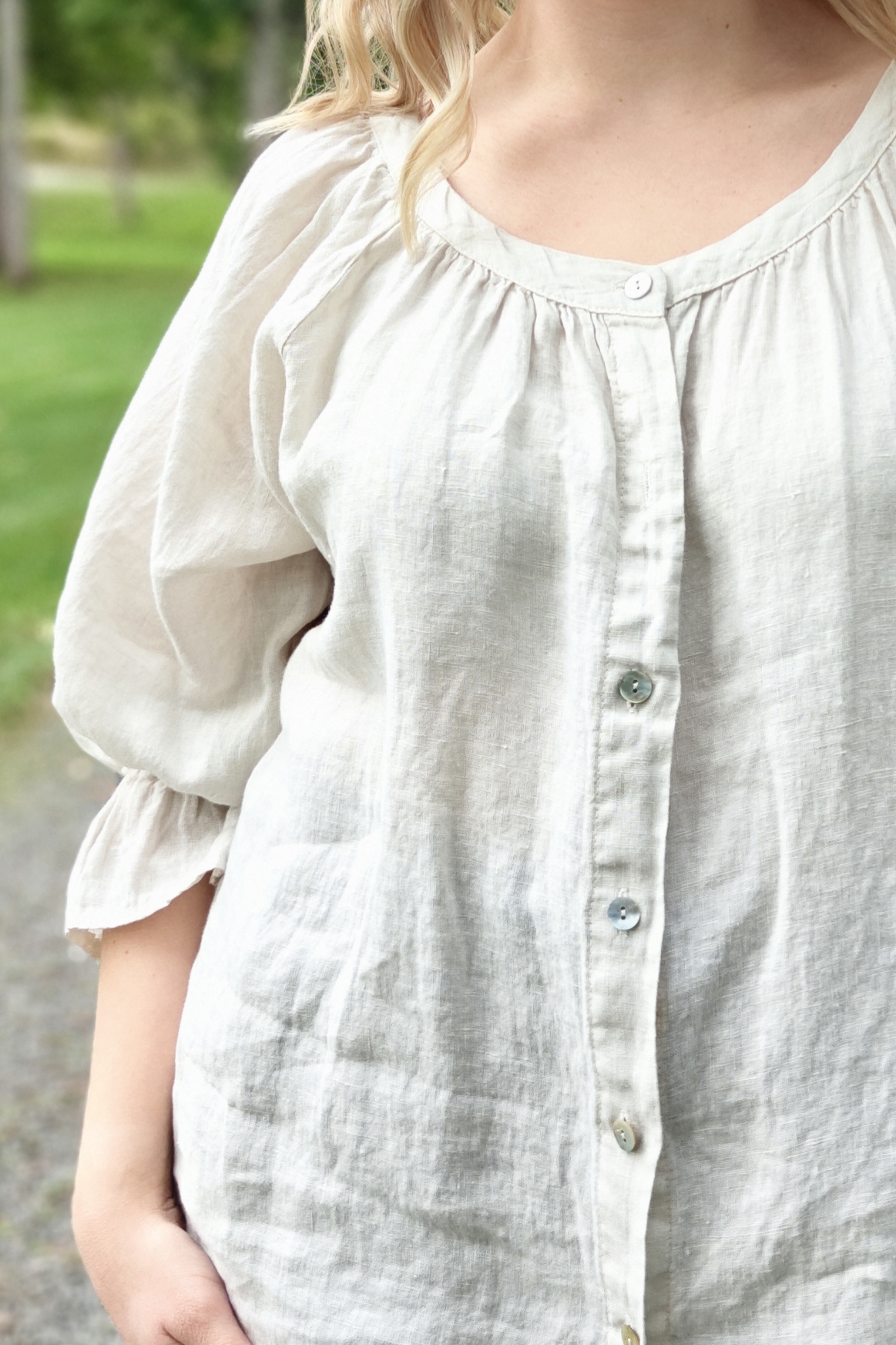 Klara pellavapaita, vaalea beige 42/48 - Image 3