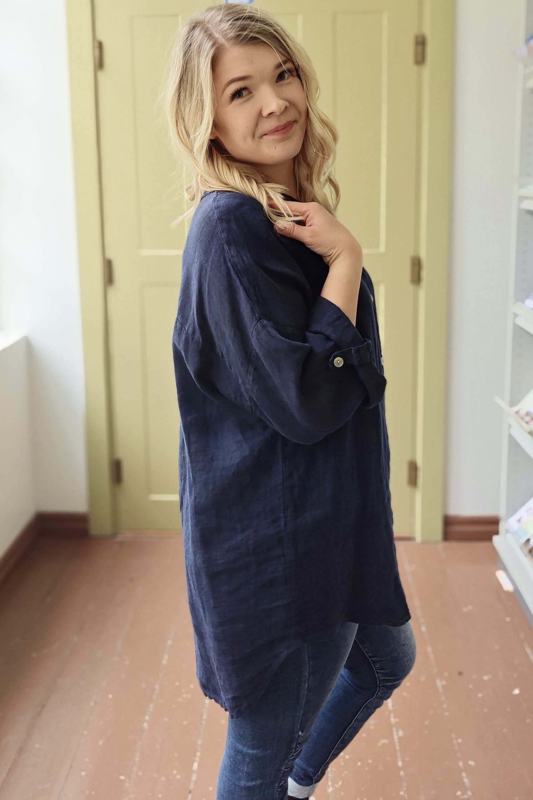 Lilli pellavapaita, tummansininen L/XL - Image 4