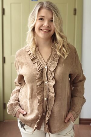 Pellavatehdas Saaga pellavapaita kamelin ruskea