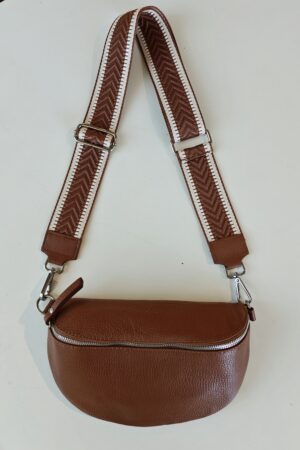 Pellavatehdas crossbody-laukku M konjakinruskea