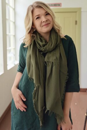 Pellavatehdas bambuhuivi maastonvihreä