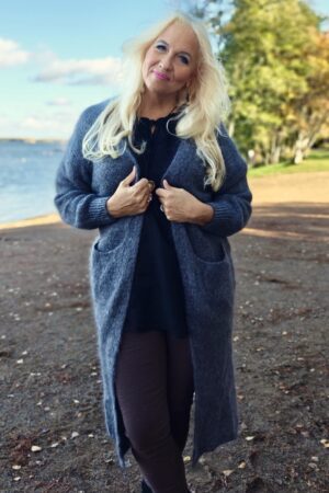 Pellavatehdas Minda neuletakki hiilenharmaa