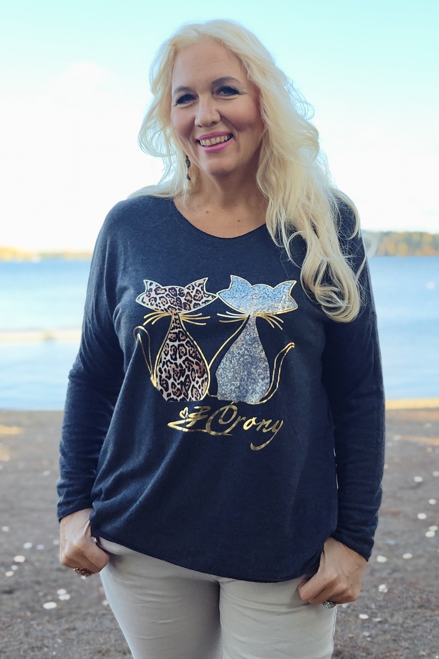 Pellavatehdas Kisulit neulospusero hiilenharmaa