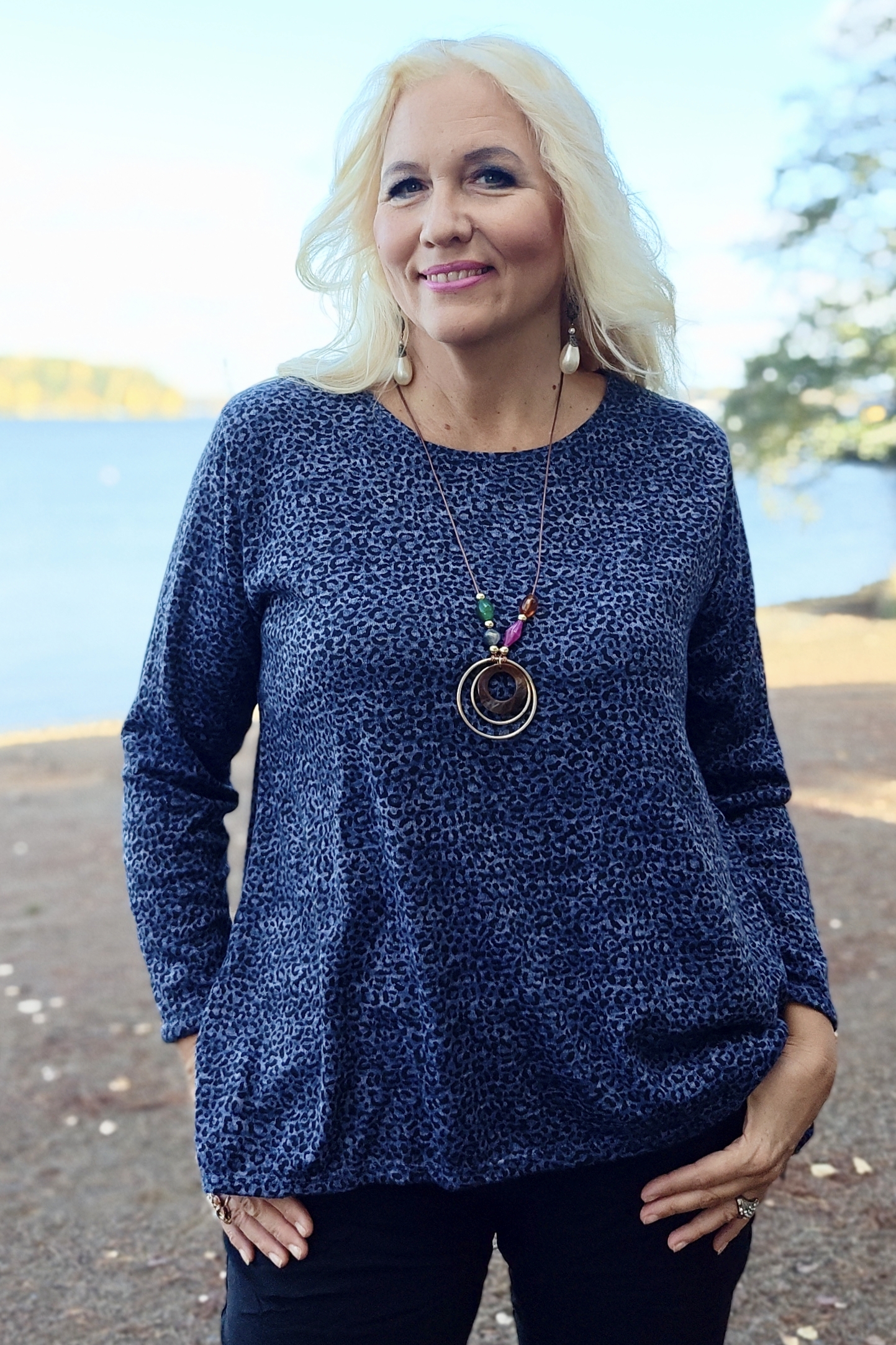 Pellavatehdas Zoelle neulospusero sininen