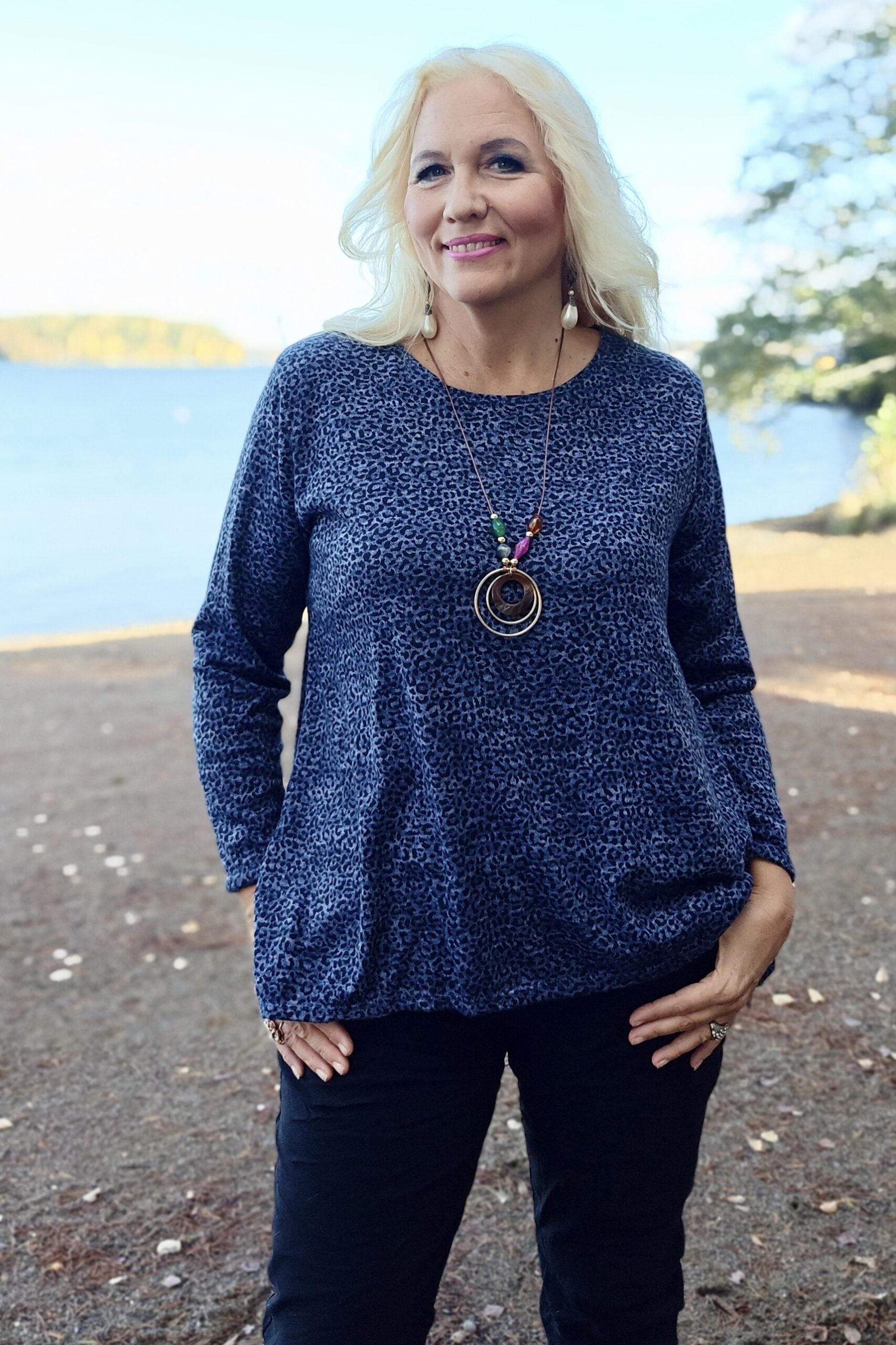 Pellavatehdas Zoelle neulospusero sininen