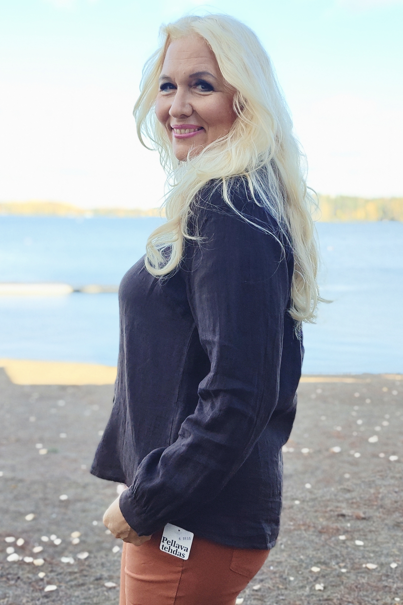 Noomi pellavapaita, tumma suklaanruskea 38/44 - Image 3