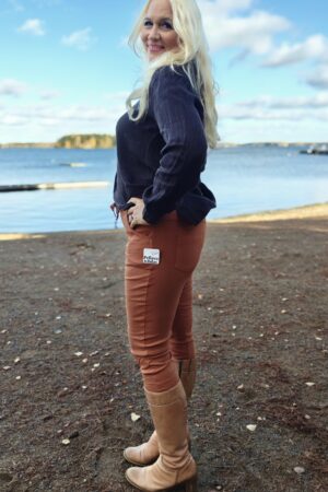 Pellavatehdas Tähti stretch-housut terracotta