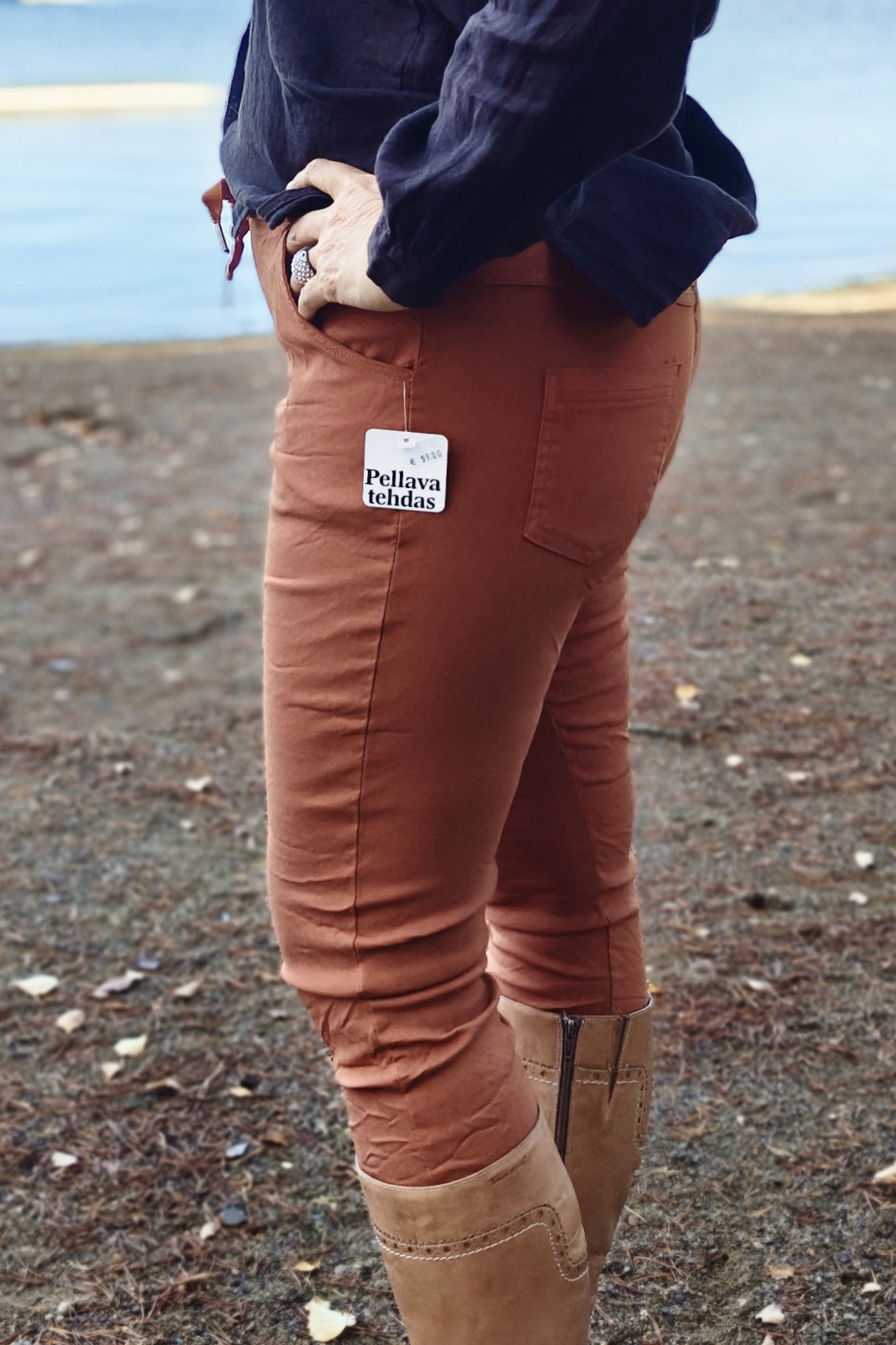 Tähti stretch-housut, ruosteen oranssi 38/44 - Image 3