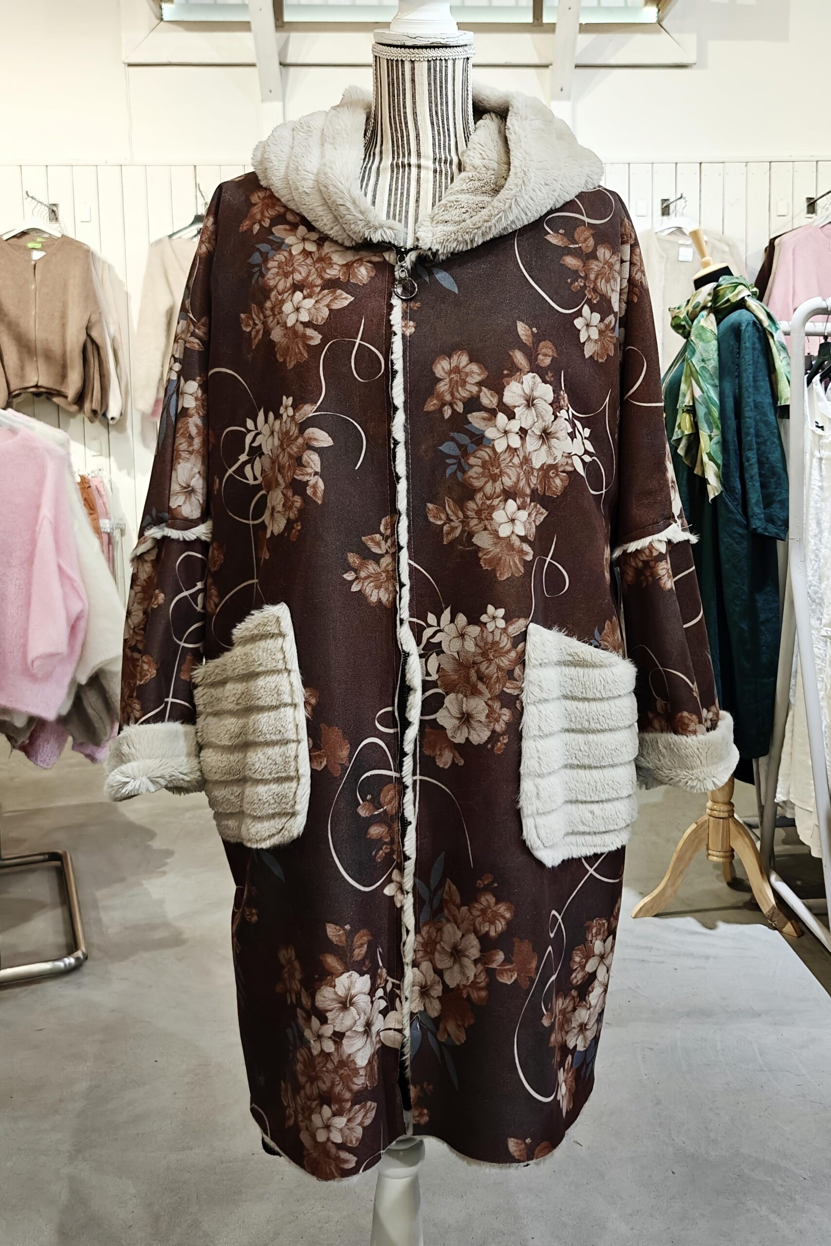 Pellavatehdas Heidemarie talvitakki ruskea