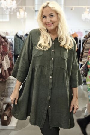 Pellavatehdas Nina pellavatunika metsänvihreä