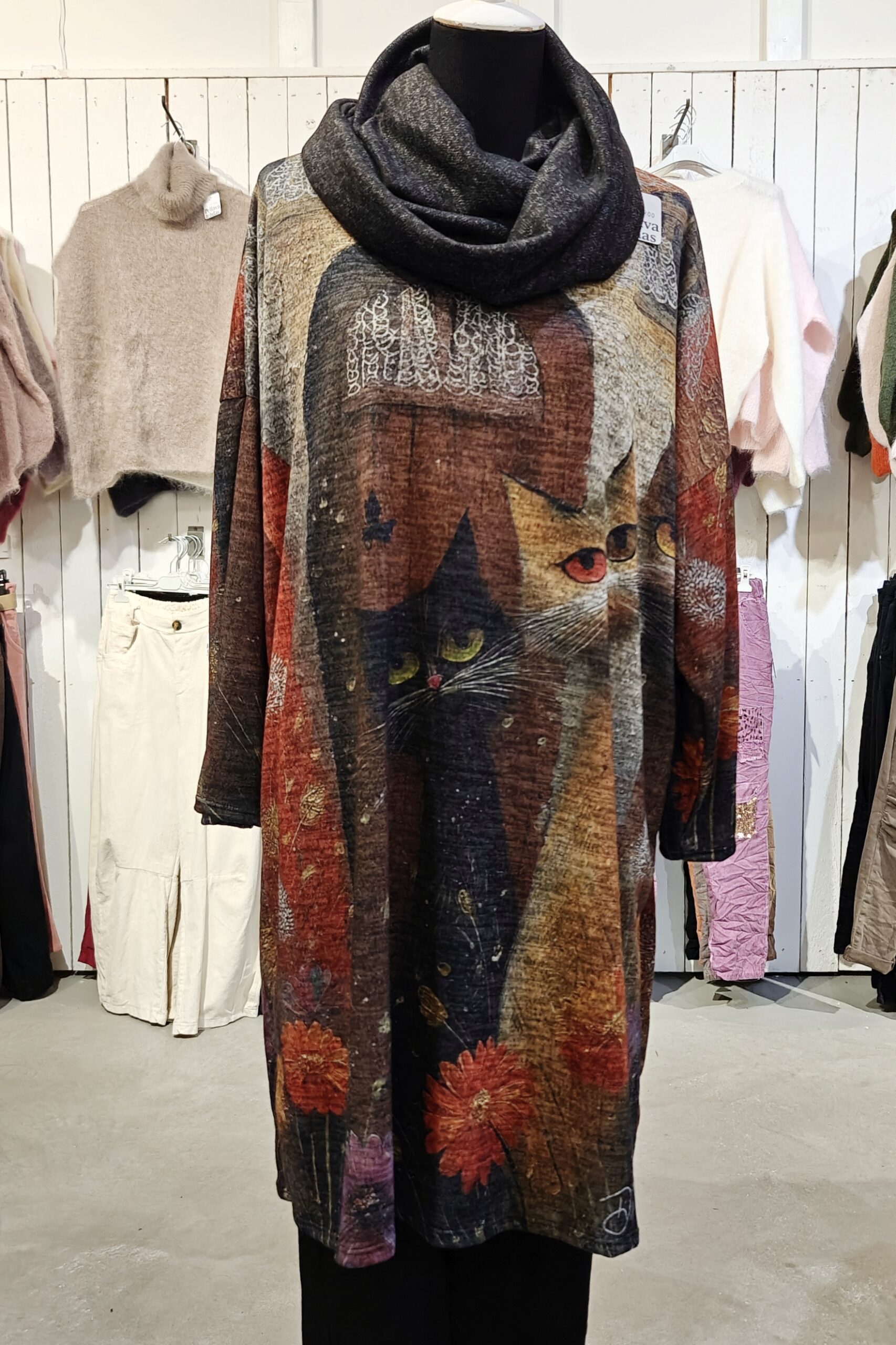 Alley cats viskoosimekko Pellavatehdas