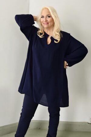 Alexandra viskoositunika tummansininen Pellavatehdas