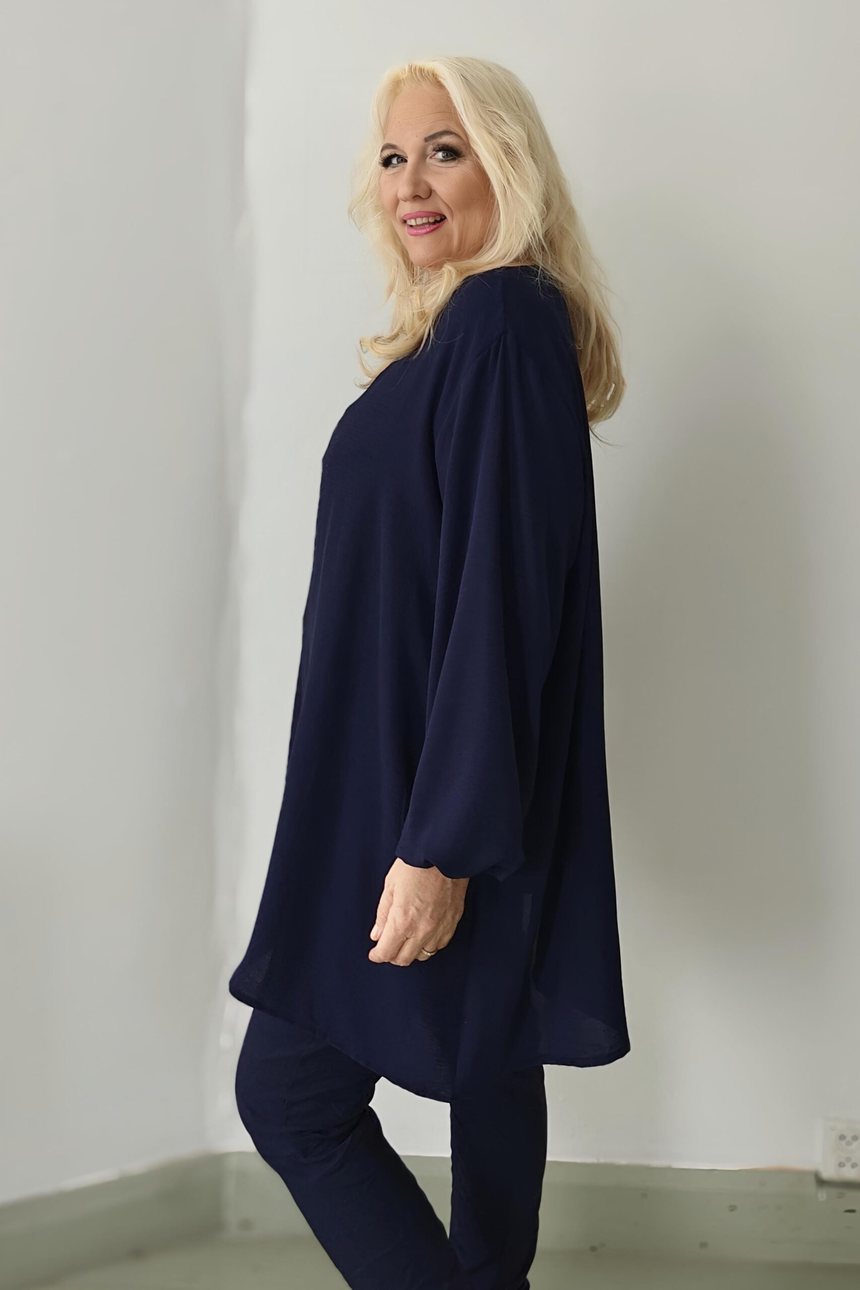 Alexandra viskoositunika, tummansininen 2XL/3XL - Image 3