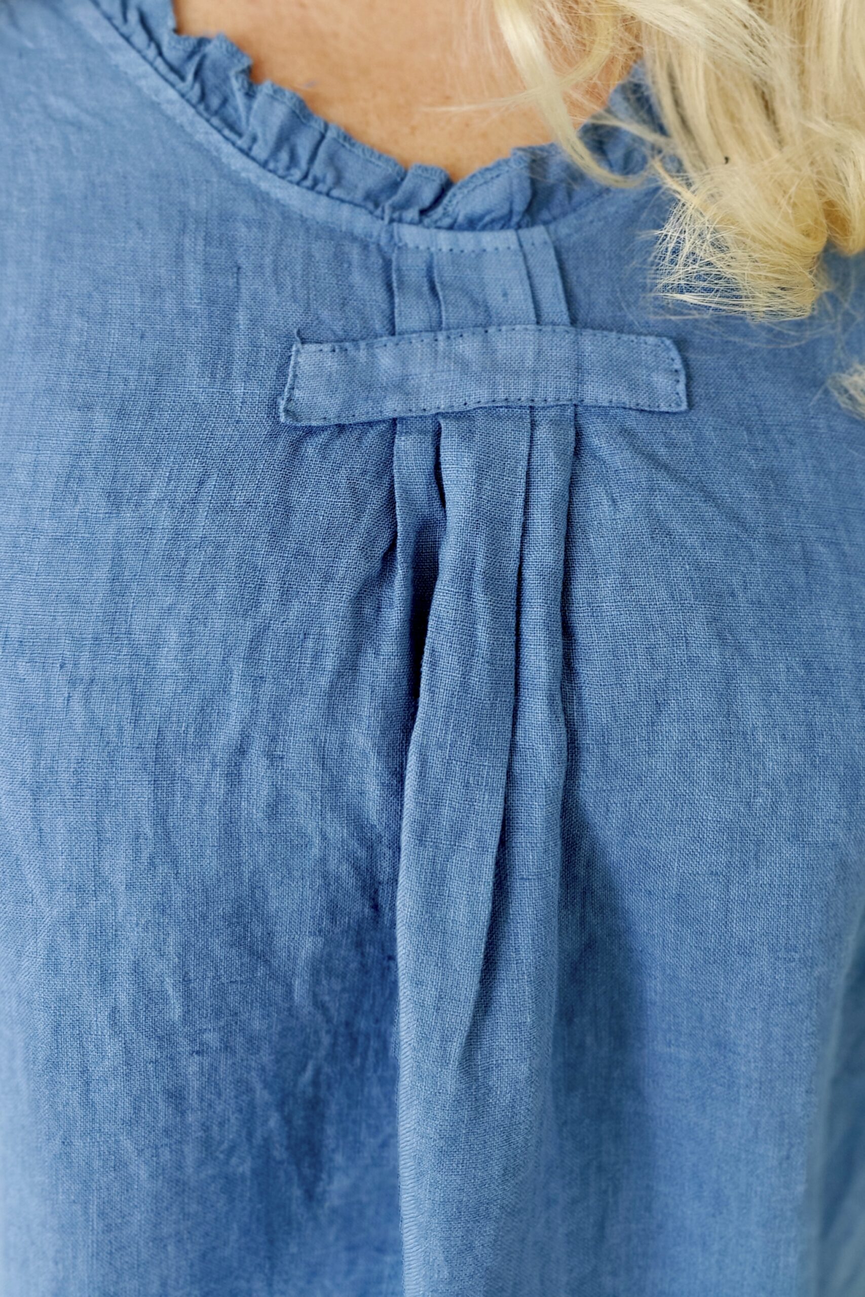 Jasmi pellavatunika, vaalea farkunsininen XL/XXL - Image 4