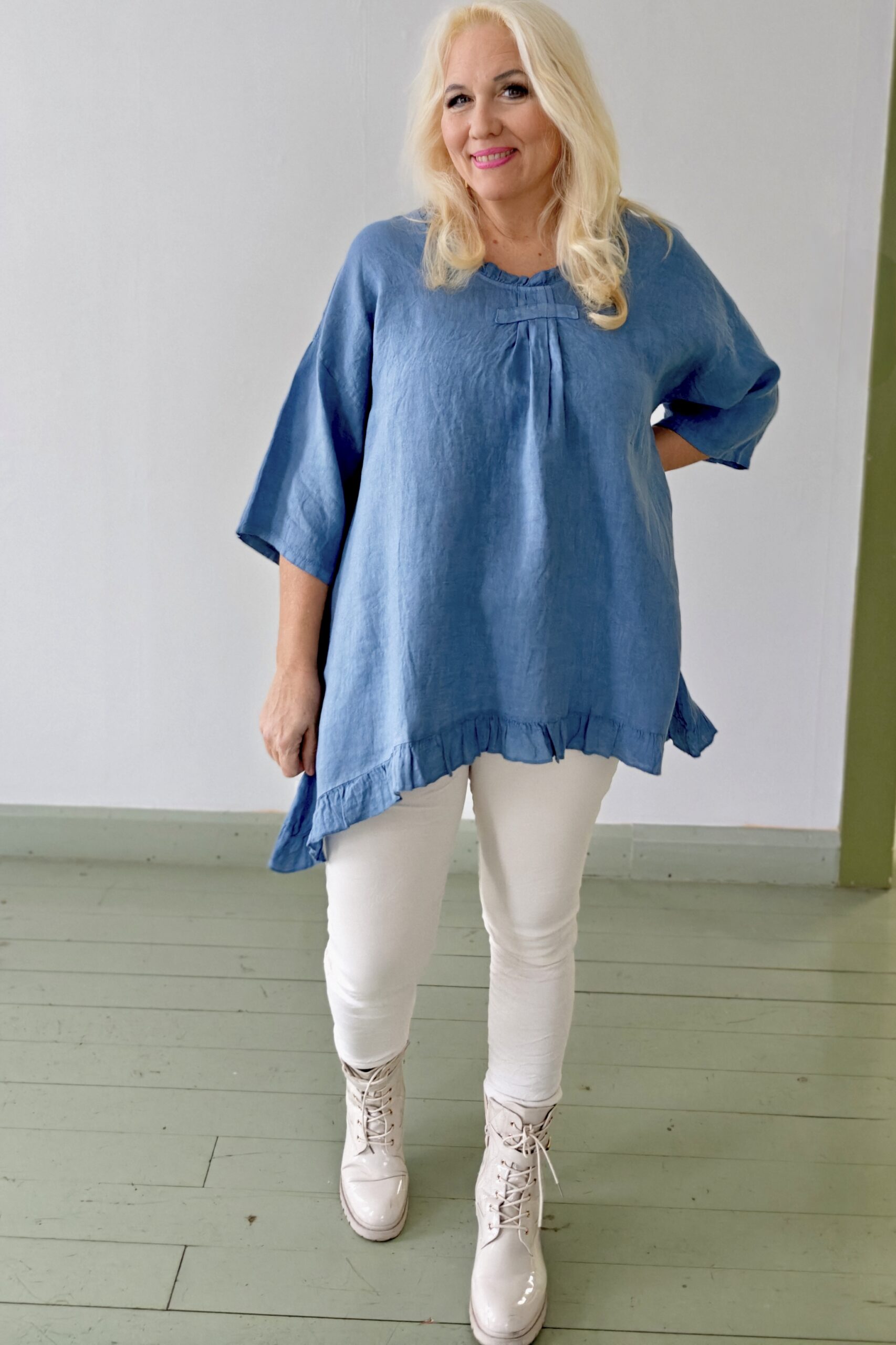 Jasmi pellavatunika farkunsininen Pellavatehdas