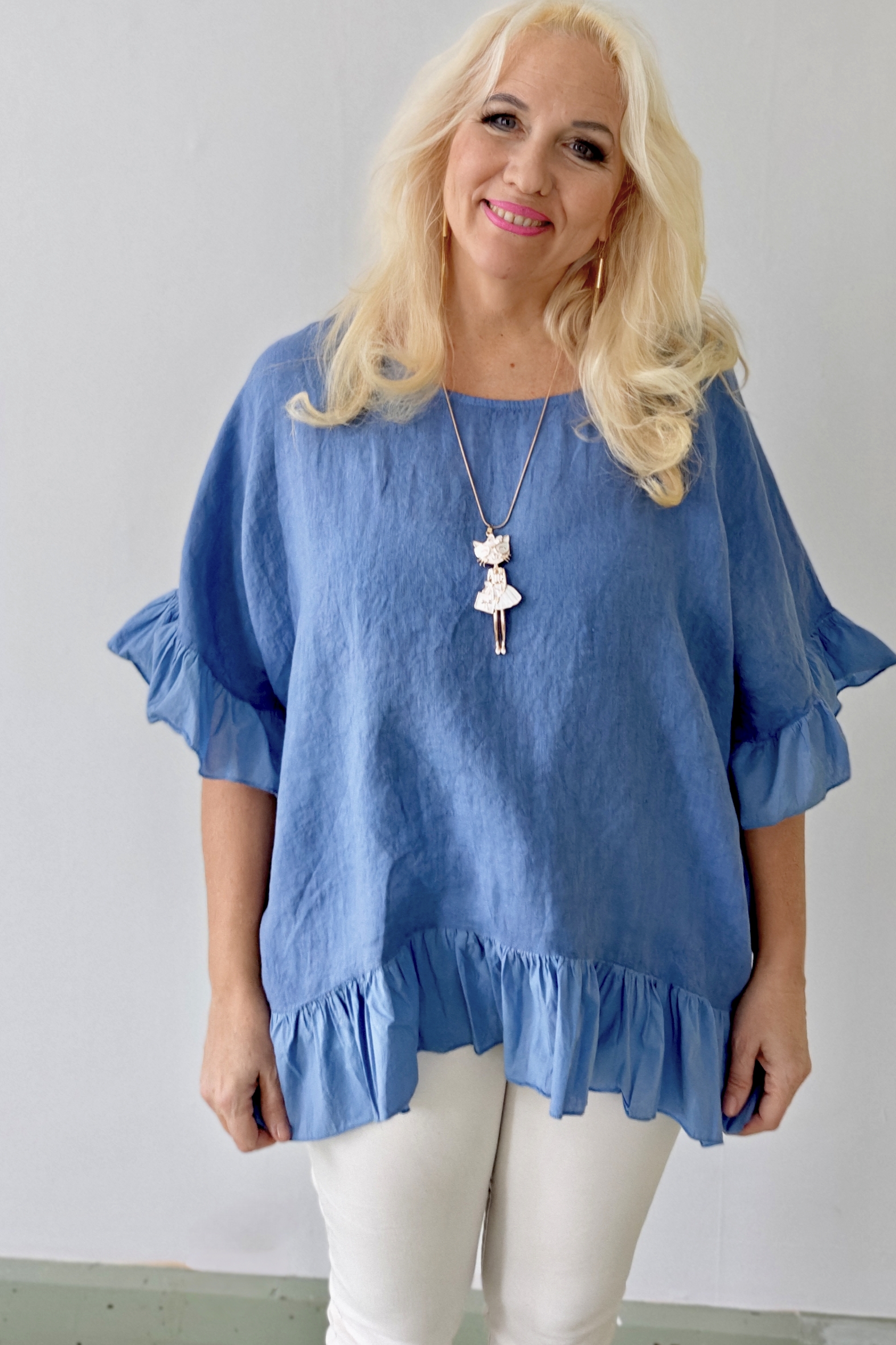 Katie Pellavatunika farkunsininen Pellavatehdas