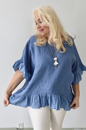 Katie Pellavatunika farkunsininen Pellavatehdas