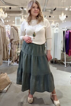 Emilia pellavahame khakivihreä Pellavatehdas