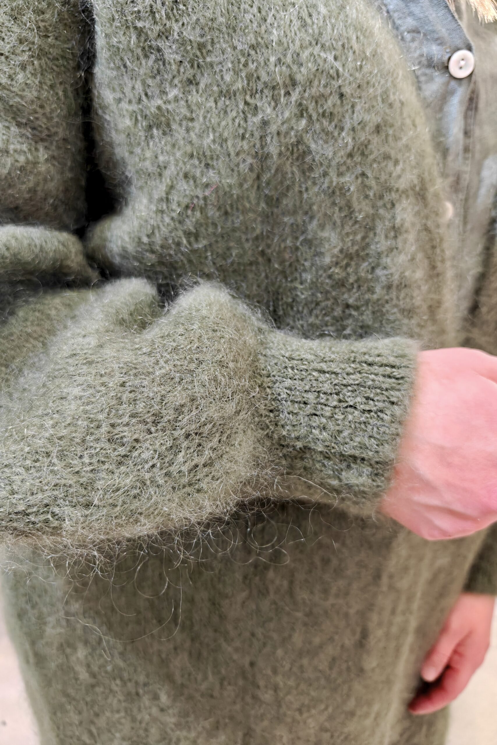 Hennie mohair-neuletakki, metsänvihreä XL/4XL - Image 4