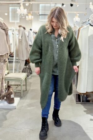 Hennie mohairneuletakki vihreä Pellavatehdas