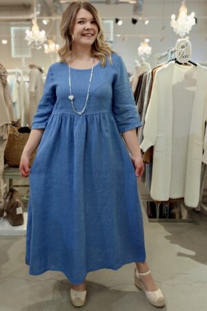 Nelma pellavamekko farkunsininen Pellavatehdas