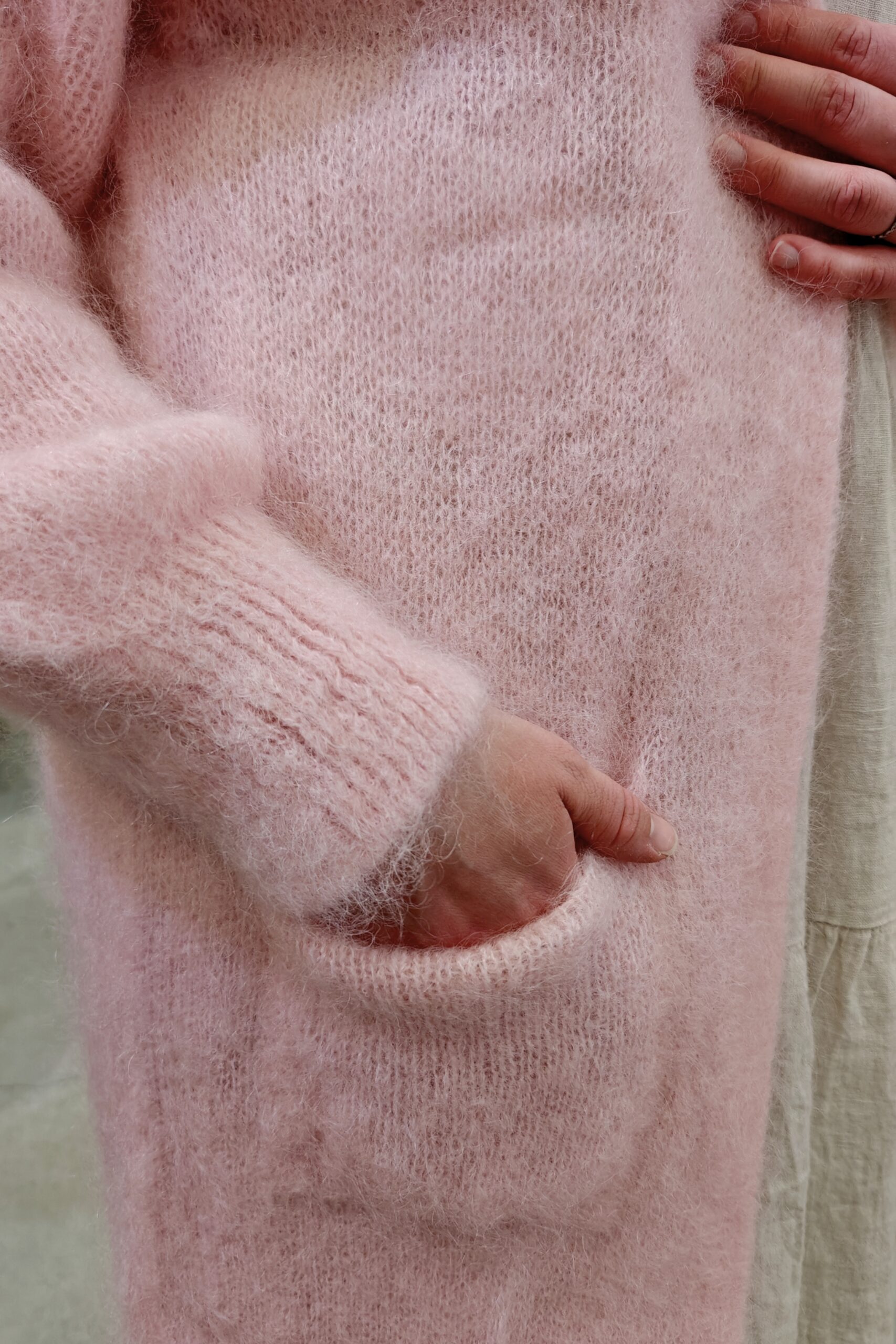 Aiden mohairneuletakki lämmin roosa Pellavatehdas