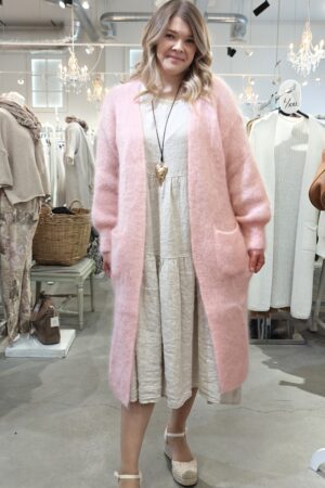 Aiden mohairneuletakki lämmin roosa Pellavatehdas