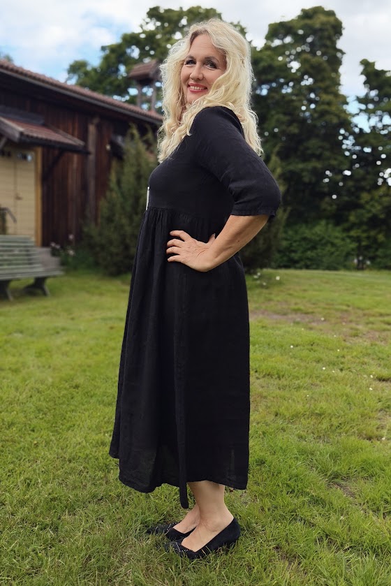 Nelma pellavamekko, musta 36/40 - Image 3