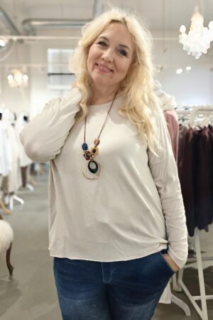 Hailie neulospusero beige Pellavatehdas