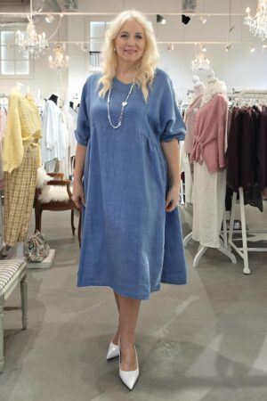 Pellavatehdas Magda pellavamekko sininen