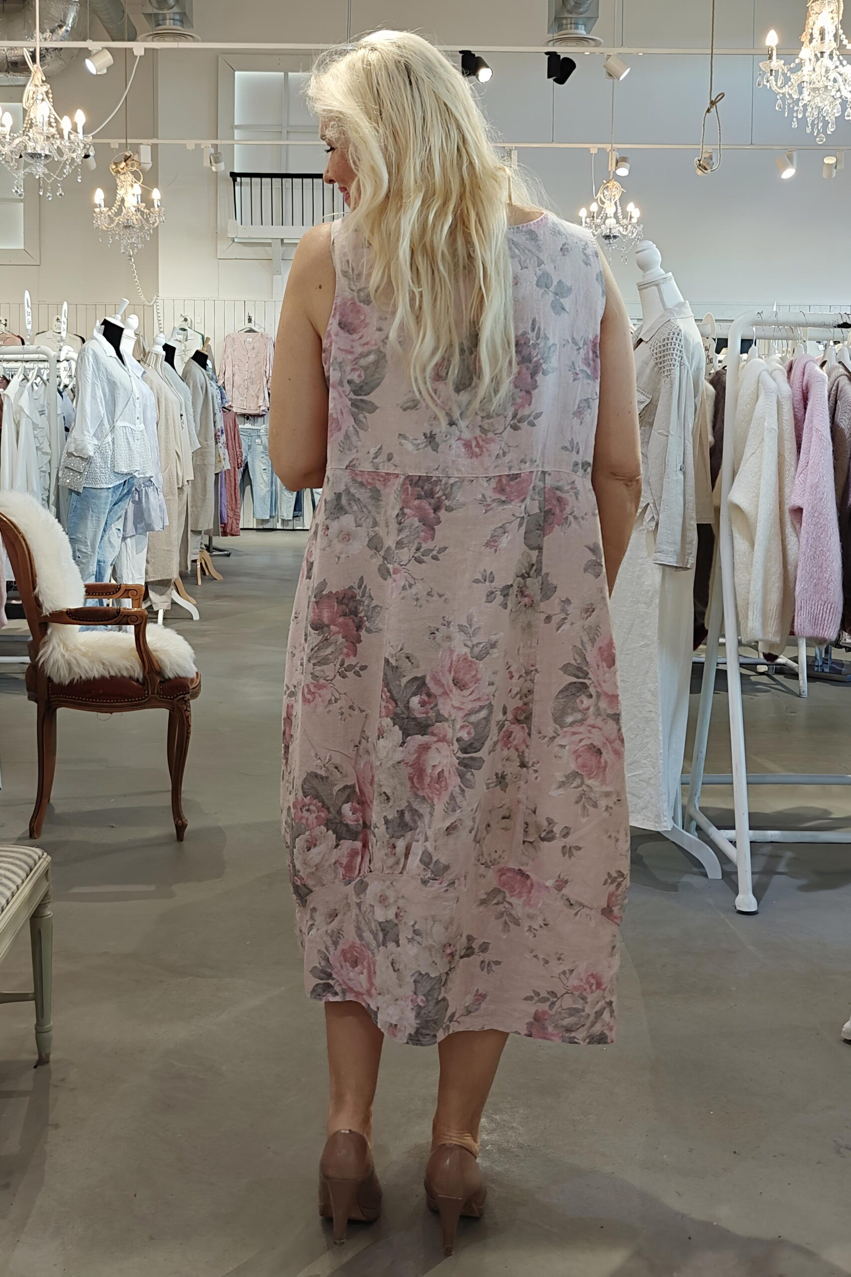 Flowers hihaton pellavamekko, lämmin roosa 48/52 - Image 4