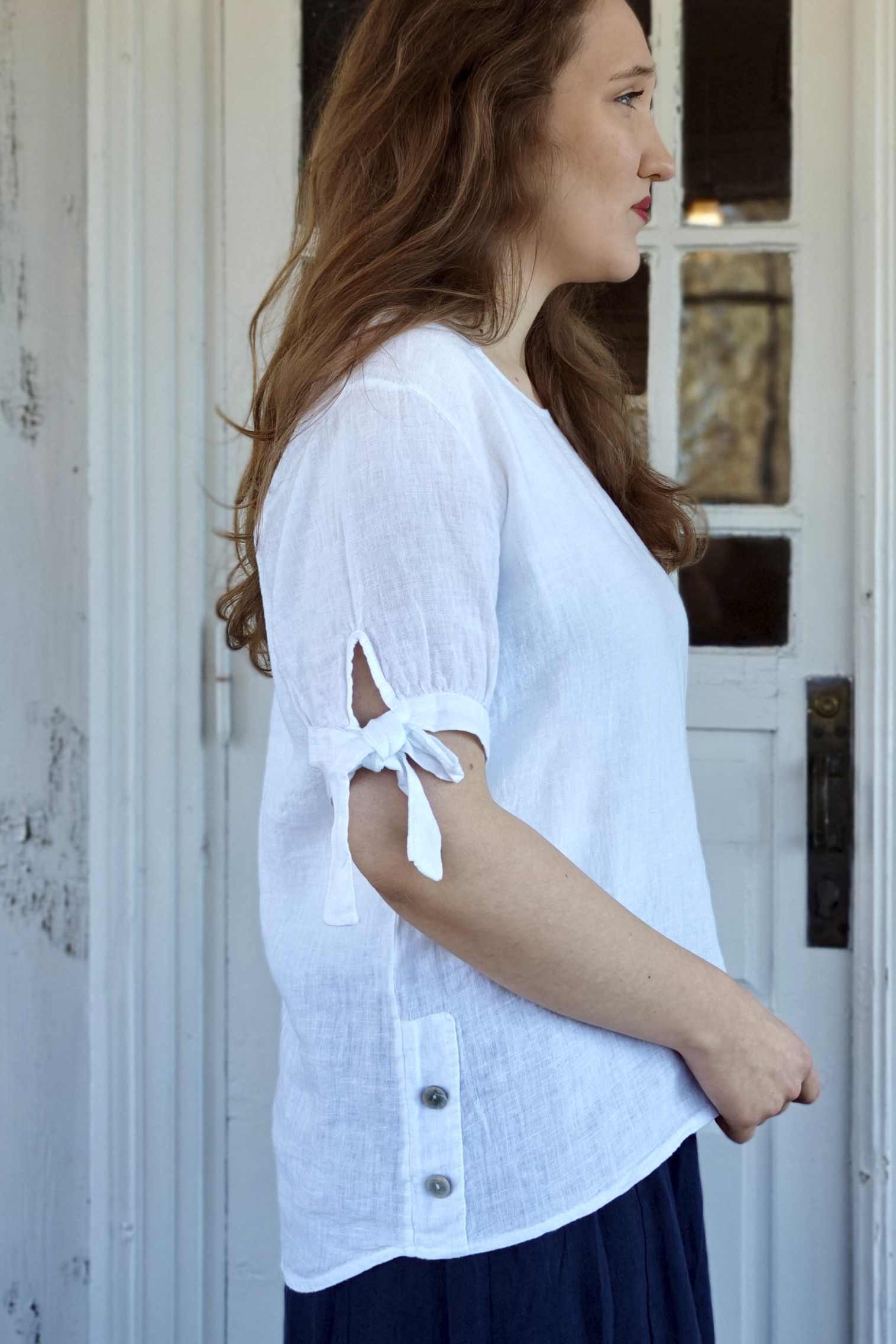 Pellavatehdas Nuppu pellavapaita valkoinen