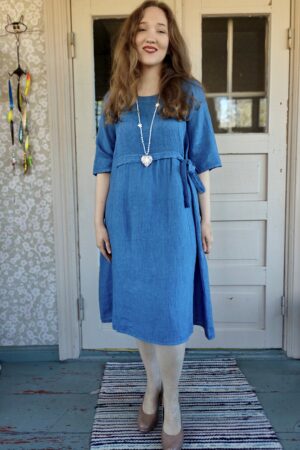 Pellavatehdas Milena pellavamekko farkunsininen