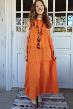 Pellavatehdas Chic pellavamekko oranssi