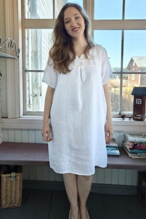 Pellavatehdas Annabel pellavamekko valkoinen