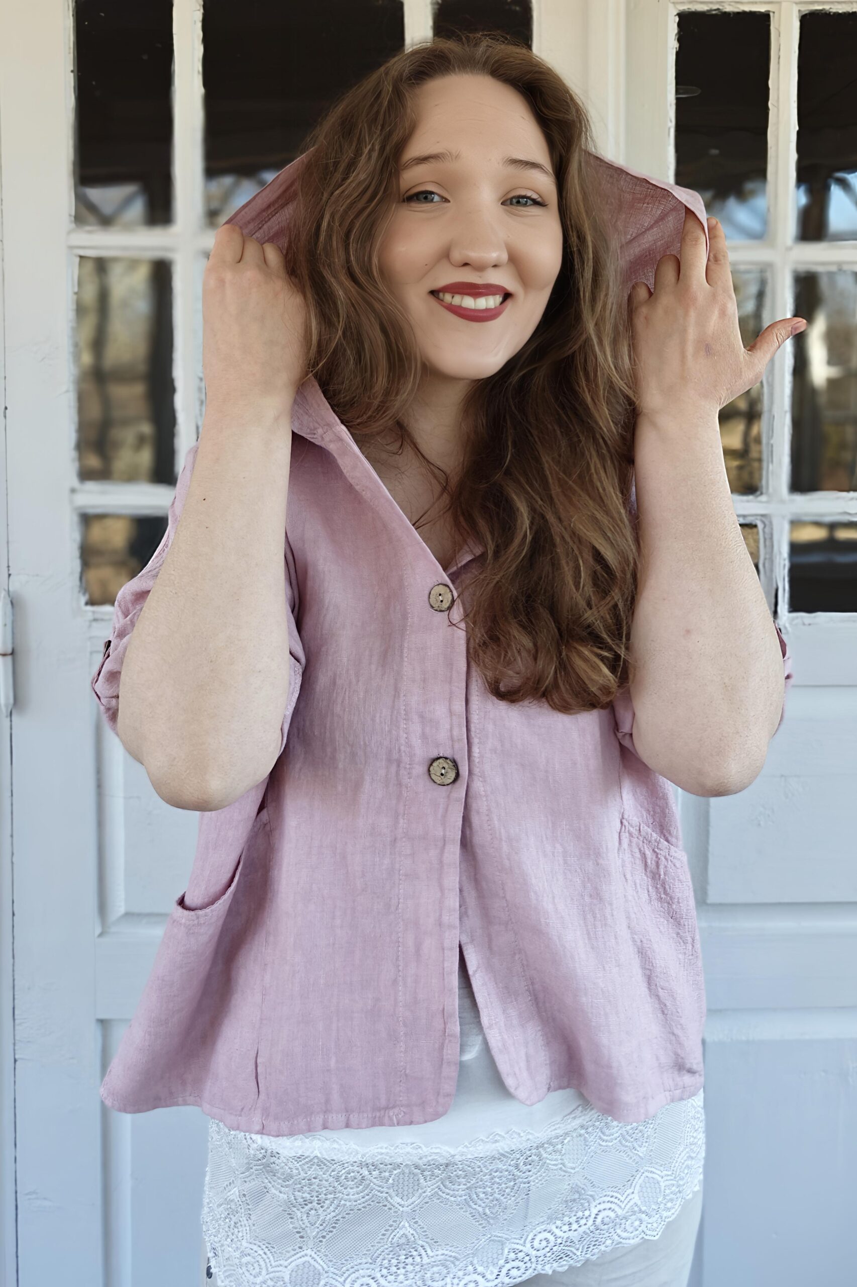 Pellavatehdas Bliss pellavahuppari roosa