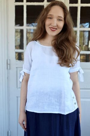 Pellavatehdas Nuppu pellavapaita valkoinen