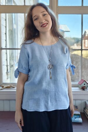 Pellavatehdas Nuppu pellavapaita vaaleansininen