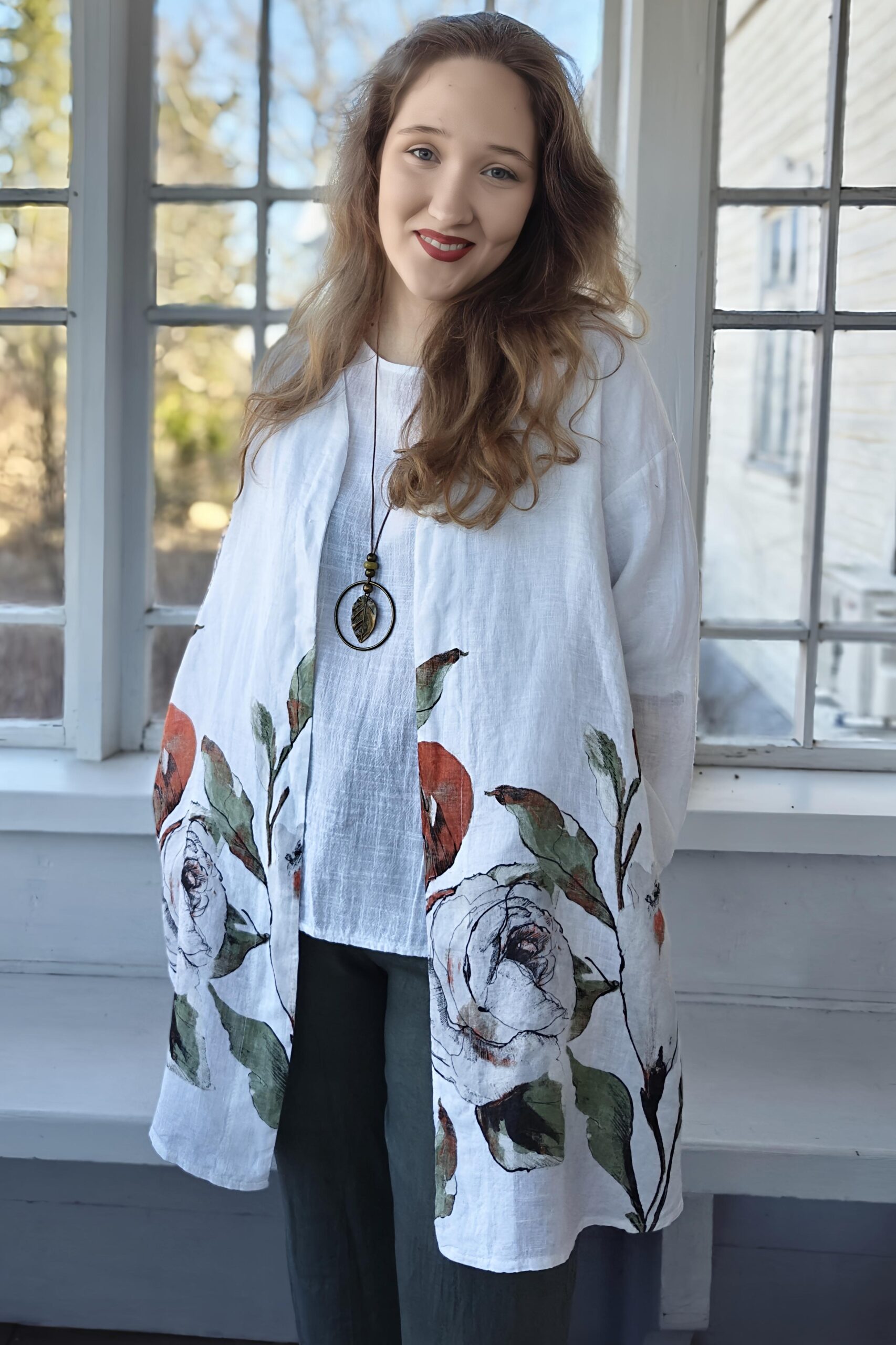 Ellen pellavajakku valkoinen Pellavatehdas